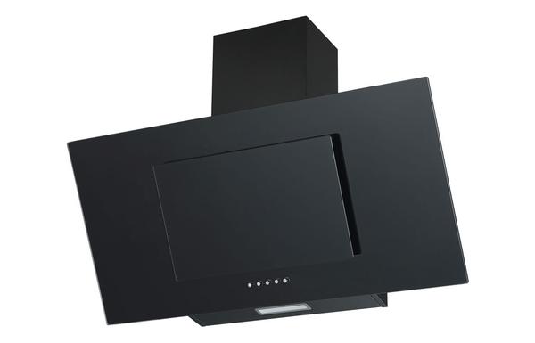 Prima PRAE0036 90cm Angled Chimney Hood - Black Glass